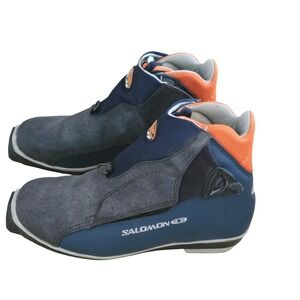 Salomon New Escape SNS Cross Country Ski Boots Blue Grey Orange Thinsulate 7.5